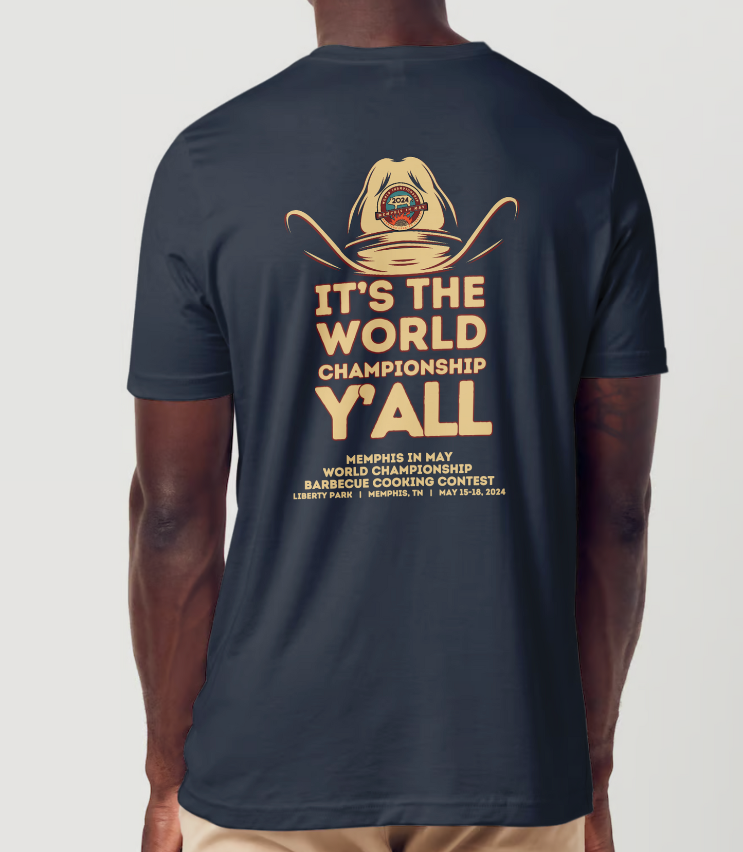 WCBCC24 Navy Short Sleeve Shirt | Y'all Cowboy Hat